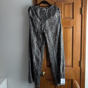 ASOS Women’s Snakeskin Satin Drawstring Pants – Animal Print Pull-On Trousers